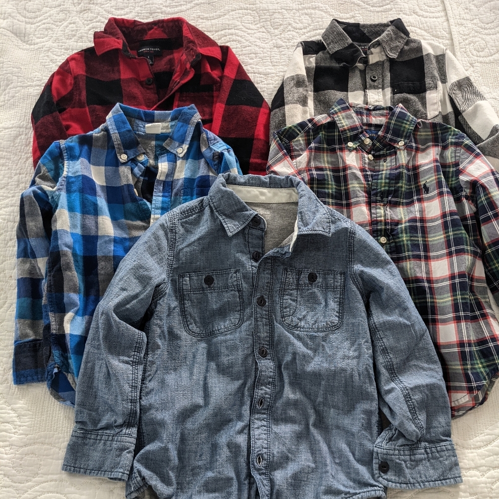 Bundle of 5 boys 5t button-down shirts